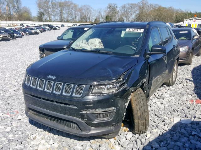 3C4NJCAB0JT489153 - 2018 JEEP COMPASS SP BLACK photo 2