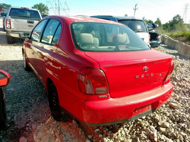 JTDBT123420255802 - 2002 TOYOTA ECHO RED photo 3