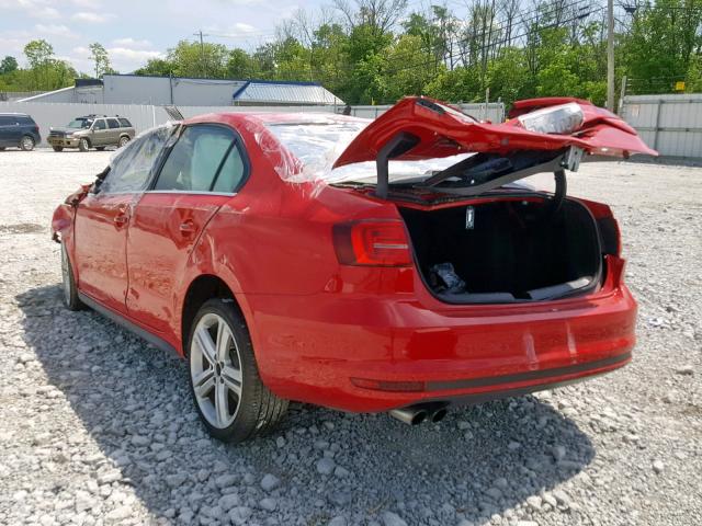 3VW5S7AJ1FM262001 - 2015 VOLKSWAGEN JETTA GLI RED photo 3