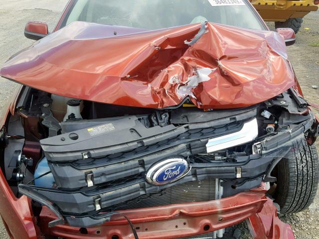 2FMDK4JC2EBA98428 - 2014 FORD EDGE SEL ORANGE photo 7