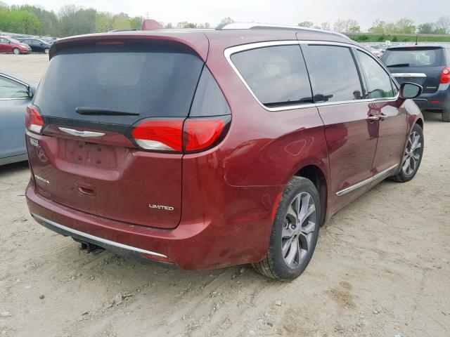 2C4RC1GG1JR309622 - 2018 CHRYSLER PACIFICA L MAROON photo 4