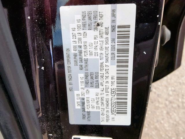 JM3ER293270143909 - 2007 MAZDA CX-7 BLACK photo 10