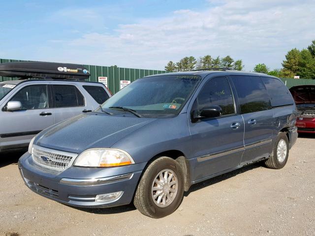 2FMZA5242YBA42581 - 2000 FORD WINDSTAR S BLUE photo 2