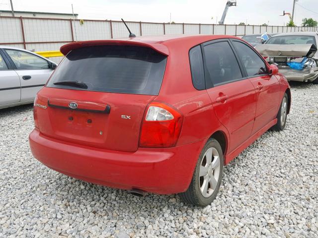 KNAFE161375007519 - 2007 KIA SPECTRA5 S RED photo 4