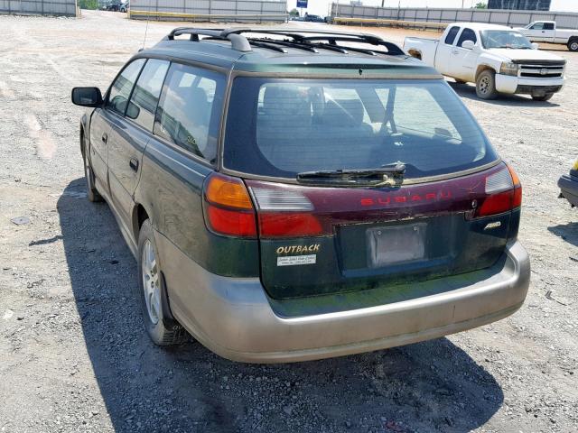 4S3BH6656Y7601746 - 2000 SUBARU LEGACY OUT GREEN photo 3