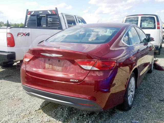 1C3CCCFB4FN686705 - 2015 CHRYSLER 200 LX RED photo 4