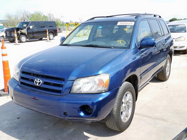 JTEDP21A550081757 - 2005 TOYOTA HIGHLANDER BLUE photo 2