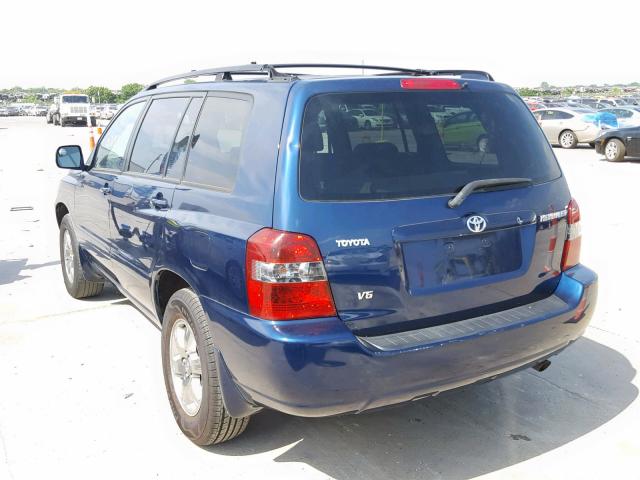 JTEDP21A550081757 - 2005 TOYOTA HIGHLANDER BLUE photo 3