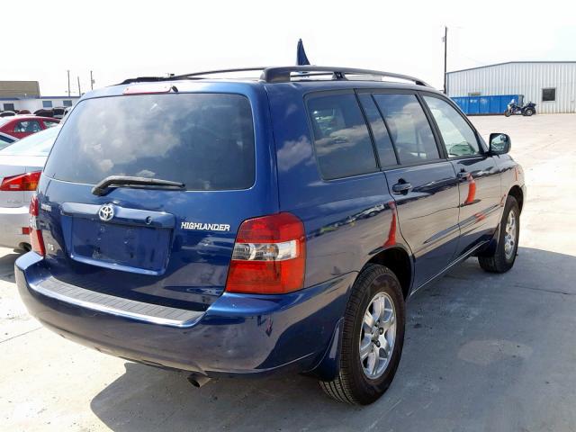 JTEDP21A550081757 - 2005 TOYOTA HIGHLANDER BLUE photo 4