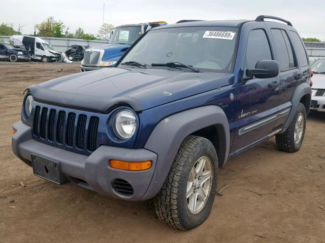 1J4GL48K04W325179 - 2004 JEEP LIBERTY SP BLUE photo 2