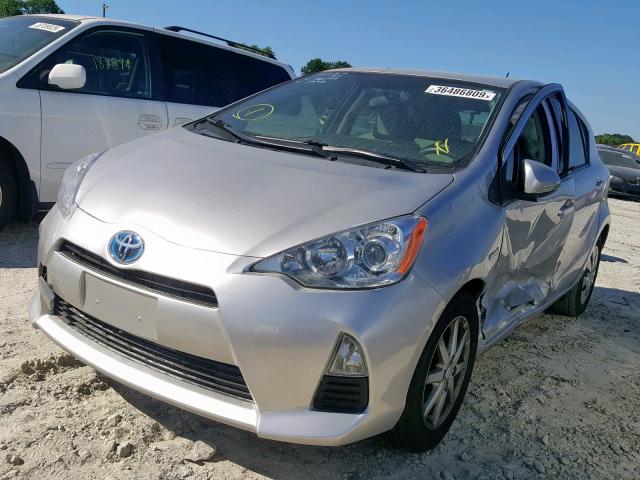 JTDKDTB37D1547448 - 2013 TOYOTA PRIUS C SILVER photo 2