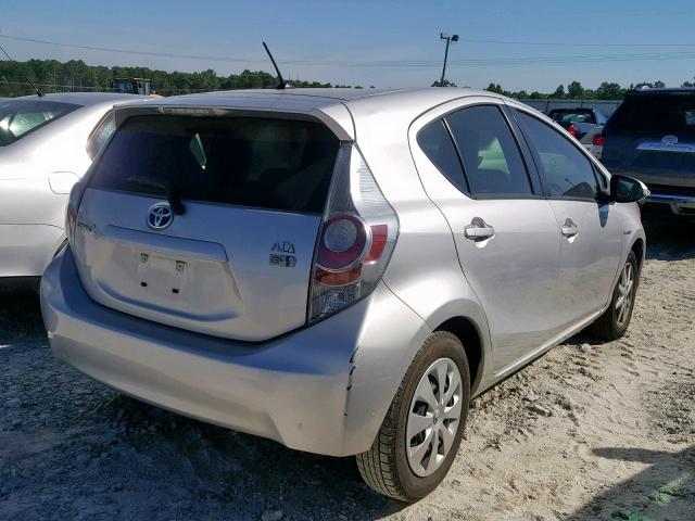 JTDKDTB37D1547448 - 2013 TOYOTA PRIUS C SILVER photo 4