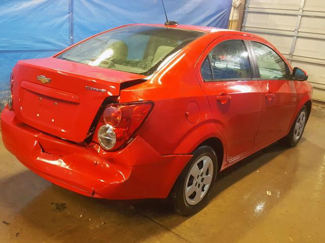 1G1JB5SH4F4157099 - 2015 CHEVROLET SONIC LS RED photo 4