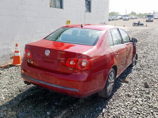 3VWSG81K26M677413 - 2006 VOLKSWAGEN JETTA 2.5 RED photo 4