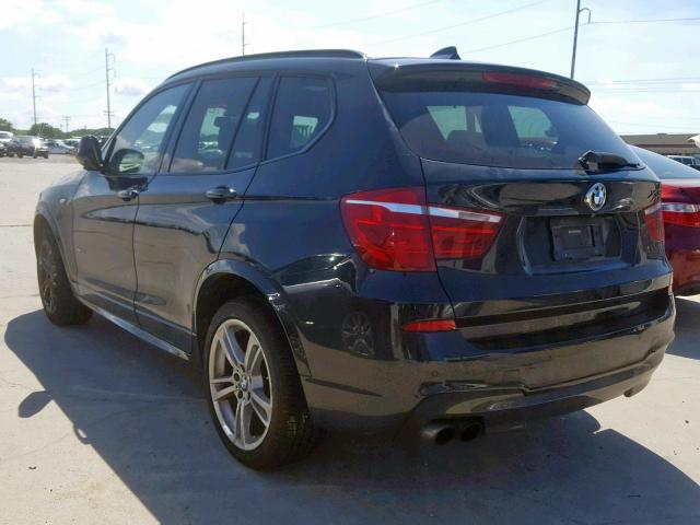 5UXWX7C56DL976583 - 2013 BMW X3 XDRIVE3 BLACK photo 3