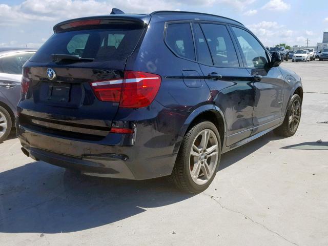 5UXWX7C56DL976583 - 2013 BMW X3 XDRIVE3 BLACK photo 4