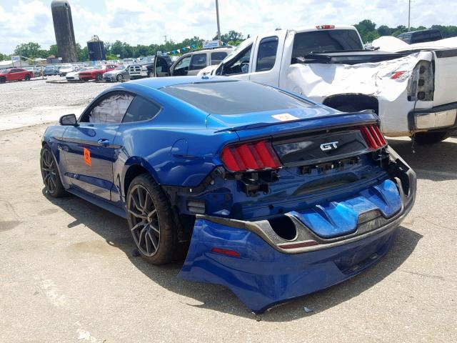 1FA6P8CFXH5221131 - 2017 FORD MUSTANG GT BLUE photo 3