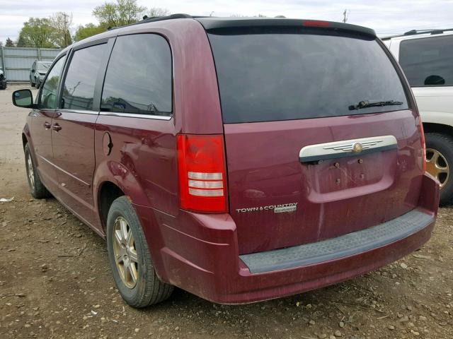 2A8HR54P98R714037 - 2008 CHRYSLER TOWN & COU BURGUNDY photo 3