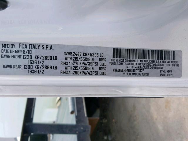 ZFBERFAB6J6L70823 - 2018 RAM PROMASTER 白色 照片 10