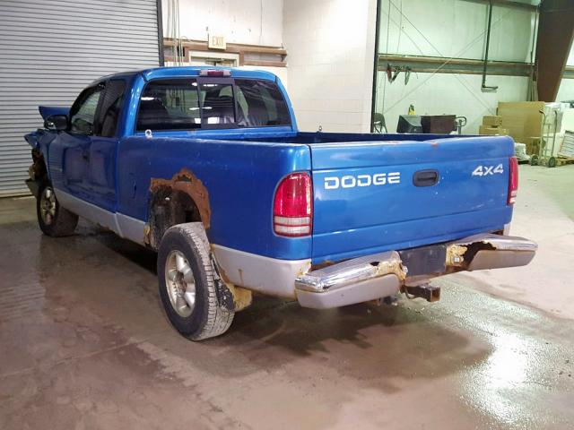 1B7GG22Y9WS541747 - 1998 DODGE DAKOTA BLUE photo 3