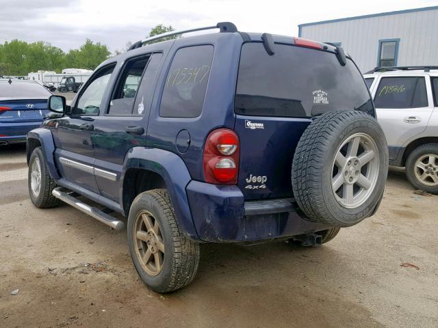 1J4GL58K06W208047 - 2006 JEEP LIBERTY LI BLUE photo 3