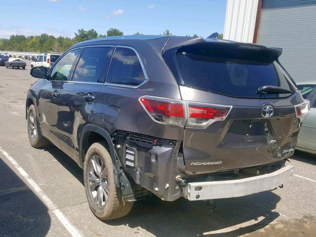 5TDJKRFH2FS156224 - 2015 TOYOTA HIGHLANDER CHARCOAL photo 3