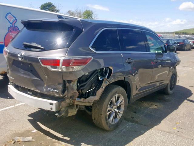 5TDJKRFH2FS156224 - 2015 TOYOTA HIGHLANDER CHARCOAL photo 4