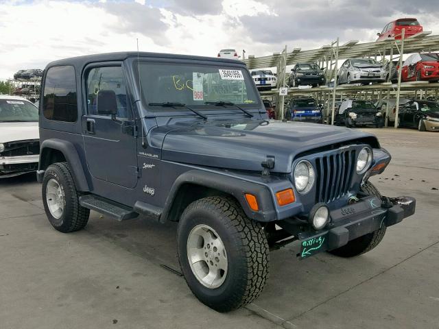 1J4FA49S52P722717 - 2002 JEEP WRANGLER / BLUE photo 1