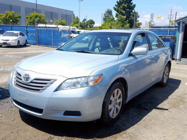 4T1BB46K79U104750 - 2009 TOYOTA CAMRY HYBR BLUE photo 2