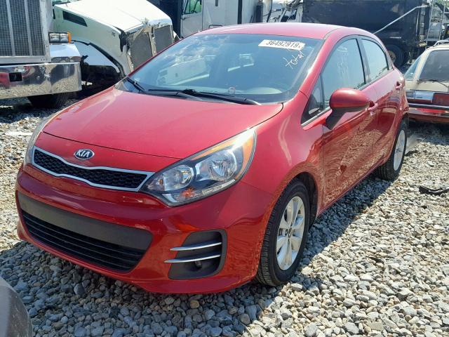 KNADN5A3XG6595713 - 2016 KIA RIO EX RED photo 2