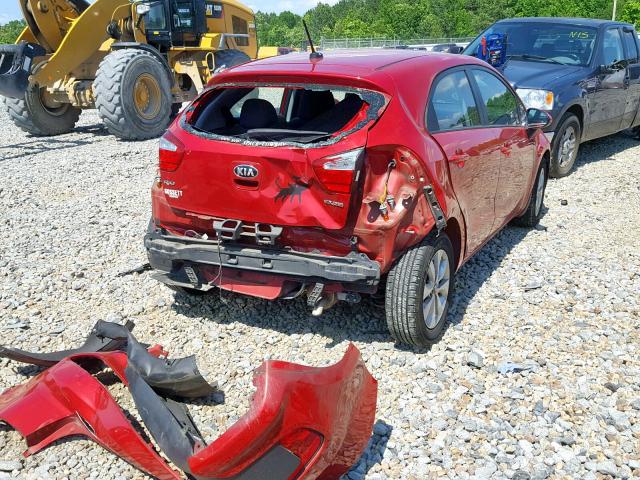 KNADN5A3XG6595713 - 2016 KIA RIO EX RED photo 4