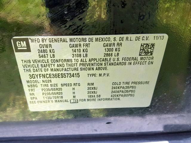 3GYFNCE36ES573415 - 2014 CADILLAC SRX PERFOR 黑色 照片 10