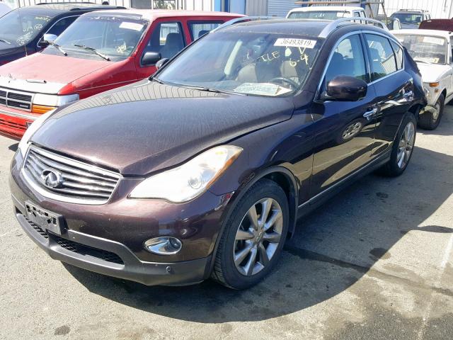 JNKAJ09E68M302413 - 2008 INFINITI EX35 BASE BURGUNDY photo 2