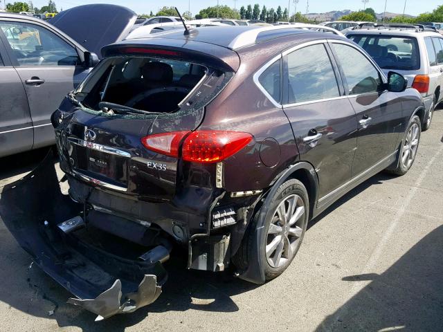 JNKAJ09E68M302413 - 2008 INFINITI EX35 BASE BURGUNDY photo 4