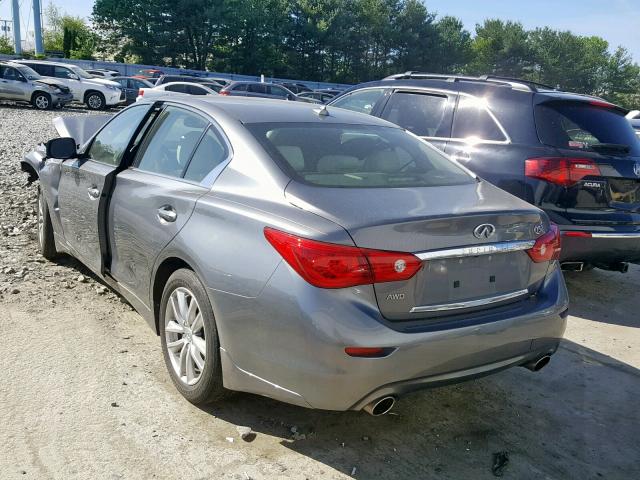 JN1BV7AR1EM695334 - 2014 INFINITI Q50 BASE GRAY photo 3