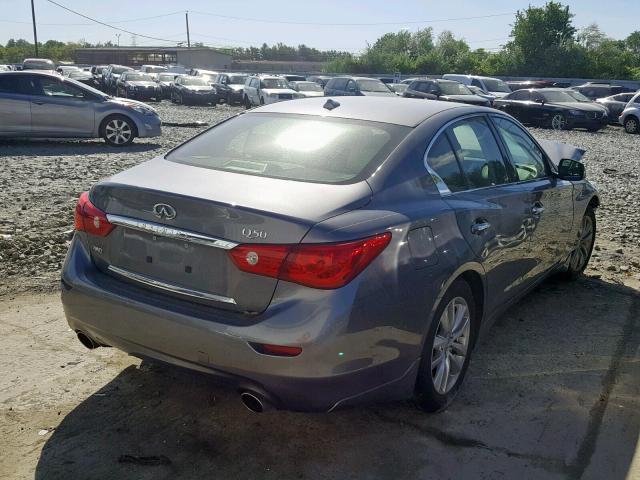 JN1BV7AR1EM695334 - 2014 INFINITI Q50 BASE GRAY photo 4