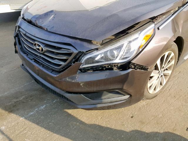 5NPE34AF2GH278399 - 2016 HYUNDAI SONATA SPO GRAY photo 9