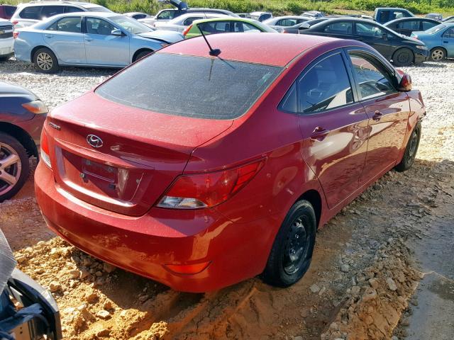 KMHCT4AEXFU892728 - 2015 HYUNDAI ACCENT RED photo 4