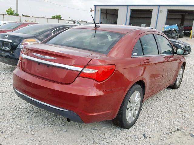 1C3CCBAB6EN238224 - 2014 CHRYSLER 200 LX RED photo 4