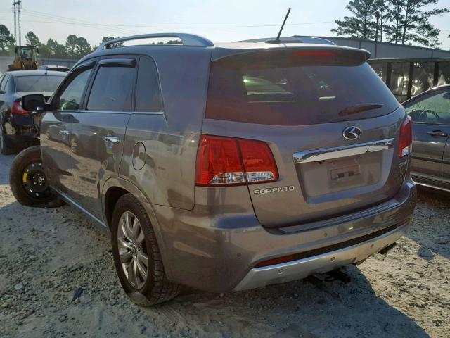 5XYKW4A28CG283034 - 2012 KIA SORENTO SX GRAY photo 3