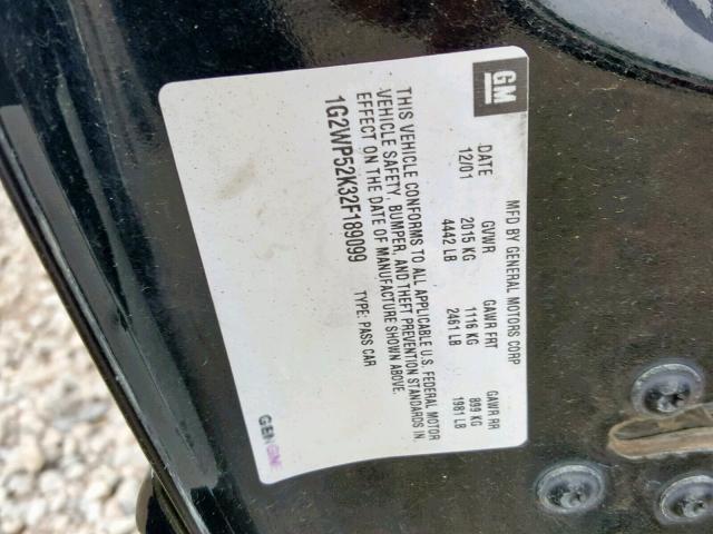 1G2WP52K32F189099 - 2002 PONTIAC GRAND PRIX 黑色 照片 10