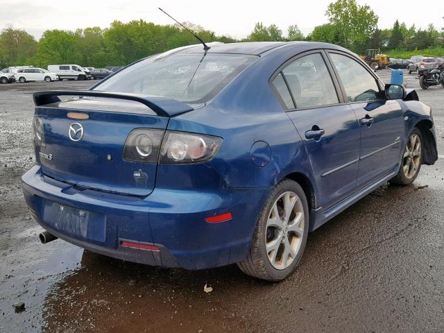 JM1BK324381878905 - 2008 MAZDA 3 S BLUE photo 4