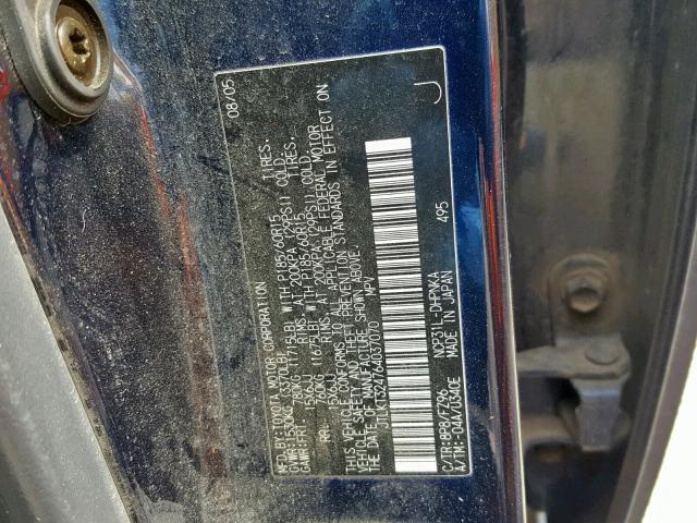 JTLKT324764037070 - 2006 TOYOTA SCION XB 蓝色 照片 10