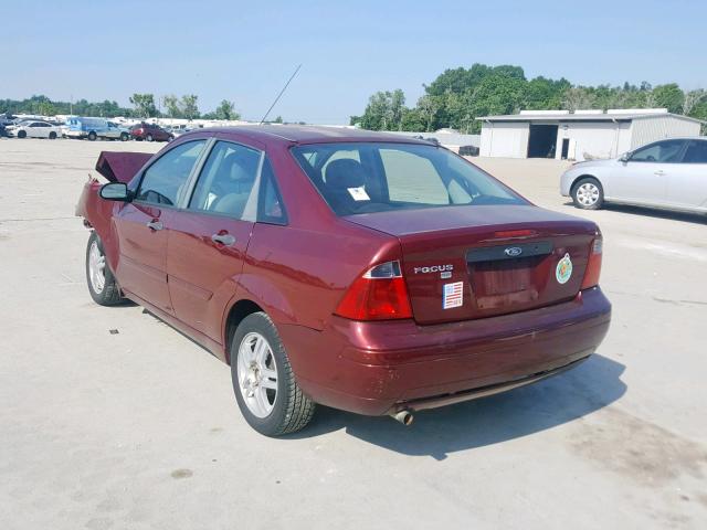 1FAFP34N87W310276 - 2007 FORD FOCUS ZX4 MAROON photo 3