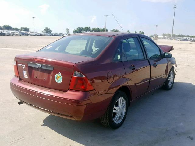 1FAFP34N87W310276 - 2007 FORD FOCUS ZX4 MAROON photo 4