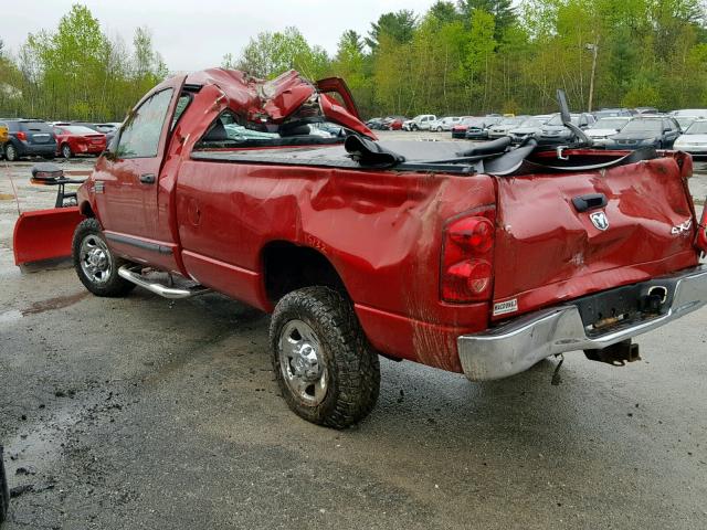 3D7KS26D37G753316 - 2007 DODGE RAM 2500 S წითელი ფოტო 3