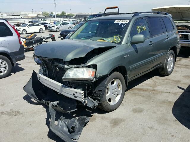 JTEEP21A440023674 - 2004 TOYOTA HIGHLANDER GREEN photo 2