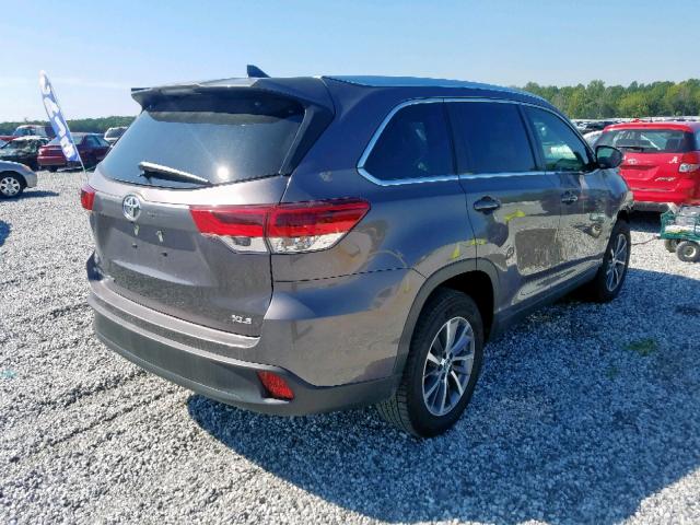 5TDKZRFH3KS559378 - 2019 TOYOTA HIGHLANDER GRAY photo 4