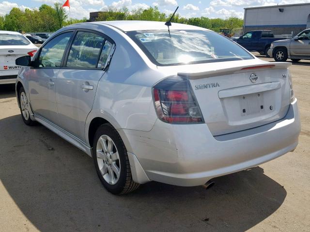 3N1AB6AP8BL708888 - 2011 NISSAN SENTRA 2.0 SILVER photo 3