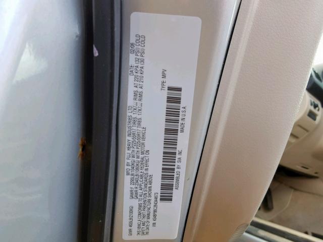 4S4BP86C264344673 - 2006 SUBARU LEGACY OUT SILVER photo 10